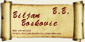 Biljan Bošković vizit kartica